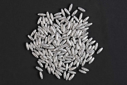 Silver Color Assorted Shape Plastic Beads Package of 50 Grams
