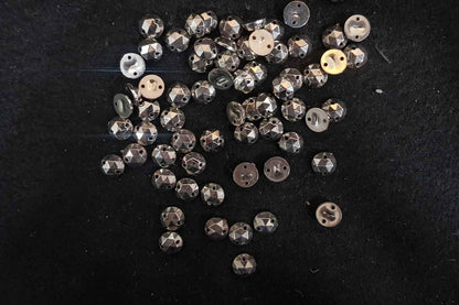 Silver Color Round Shape Plastic Stones Package of 50 Grams