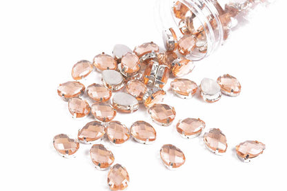 Mohan Shoppe Plastic Stones for Embroidery Work Ladies Suits, Dresses, Blouses, Gowns, Beading, Art and Craft and Decoration, Package of 20 Pieces
