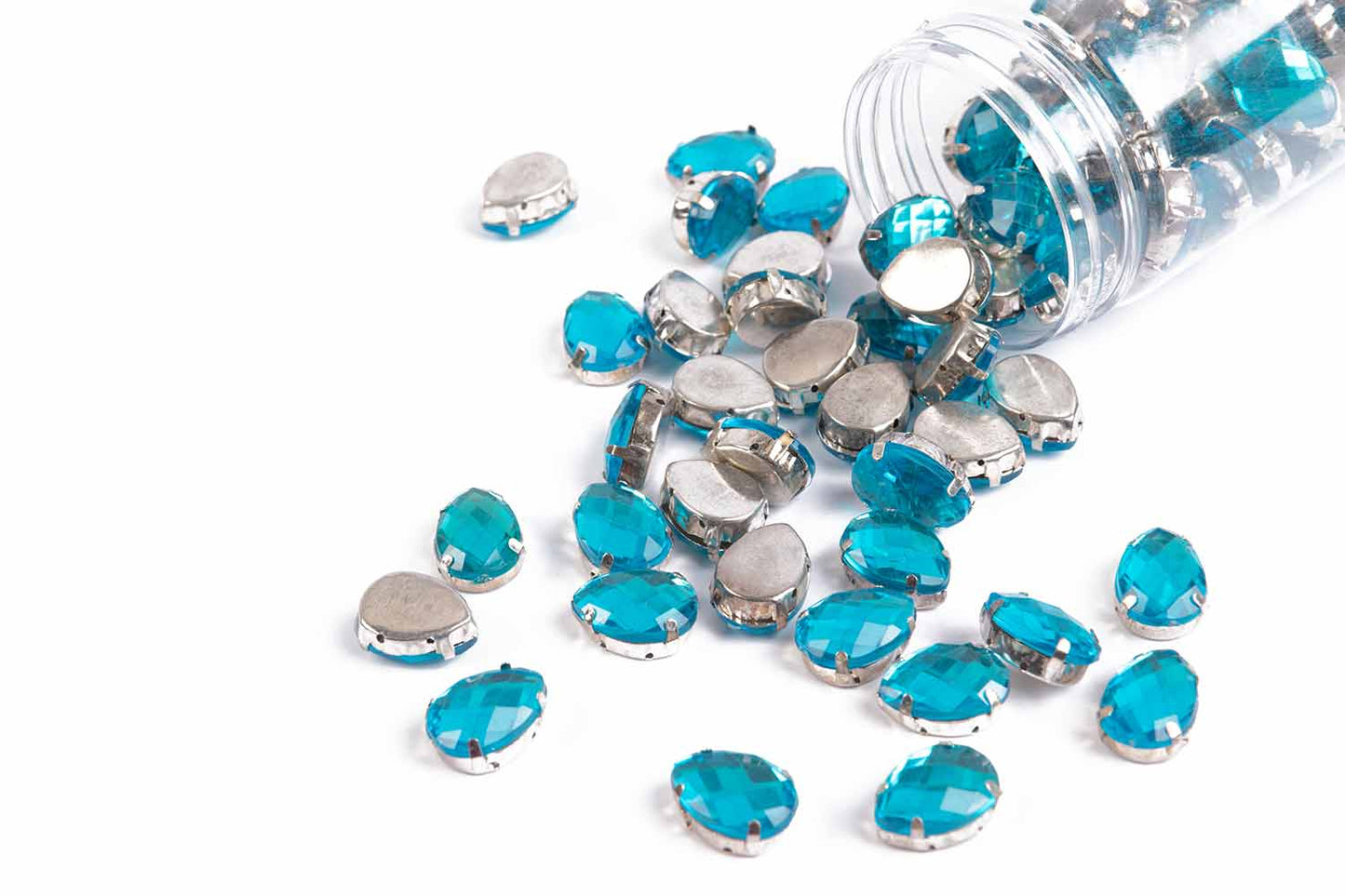 Mohan Shoppe Plastic Stones for Embroidery Work Ladies Suits, Dresses, Blouses, Gowns, Beading, Art and Craft and Decoration, Package of 20 Pieces