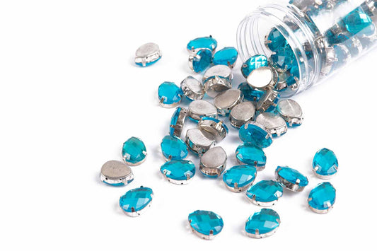 Mohan Shoppe Plastic Stones for Embroidery Work Ladies Suits, Dresses, Blouses, Gowns, Beading, Art and Craft and Decoration, Package of 20 Pieces
