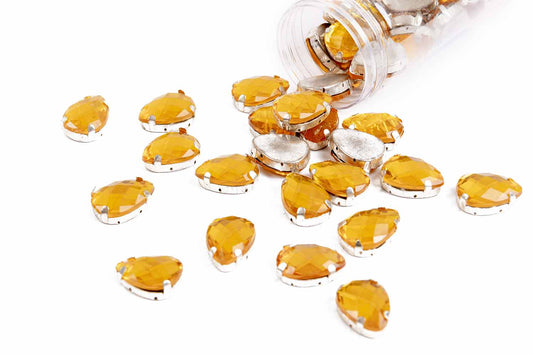 Mohan Shoppe Plastic Stones for Embroidery Work Ladies Suits, Dresses, Blouses, Gowns, Beading, Art and Craft and Decoration, Package of 20 Pieces