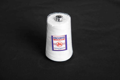 Mohan Shoppe White Color Polyester Thread/Adda Cone/Polyester Tana, Package of 6 Pieces