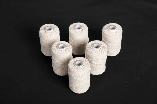 Mohan Shoppe Bleach White Color Twisted Piping Macrame Cotton Dori/Cord Thread for Ladies Suits, Blouses, Dresses, Macrame DIY and Other Projects, Package of 6 Pieces, 3mm