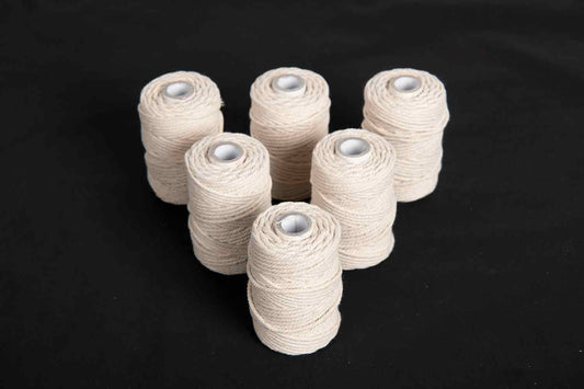 Mohan Shoppe Bleach White Color Twisted Piping Macrame Cotton Dori/Cord Thread for Ladies Suits, Blouses, Dresses, Macrame DIY and Other Projects, Package of 6 Pieces, 4mm