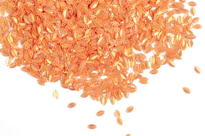 Mohan Shoppe Orange Color Eye Shape Plastic Sequins/Sitara/Sippi for Suits, Dresses, Sarees, Craft Material, Decoration etc. (Package of 50 Grams)