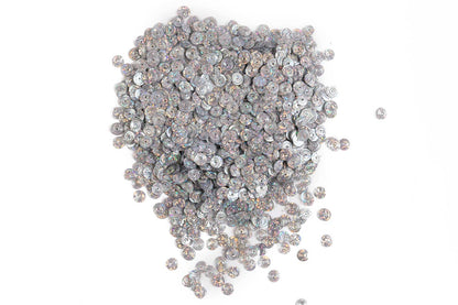 Mohan Shoppe Silver Color Round Shape Plastic Sequins for Suits, Dresses, Sarees, Craft Material, Decoration etc. (Package of 50 Grams)