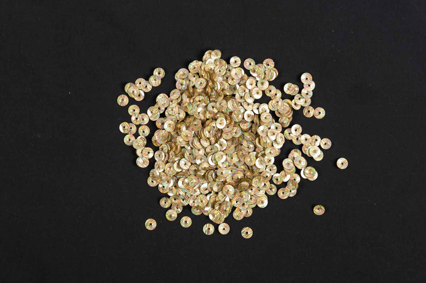 Mohan Shoppe Gold Round Plastic Sequins for Suits, Dresses, Sarees, Craft Material, Decoration etc. (Package of 50 Grams)