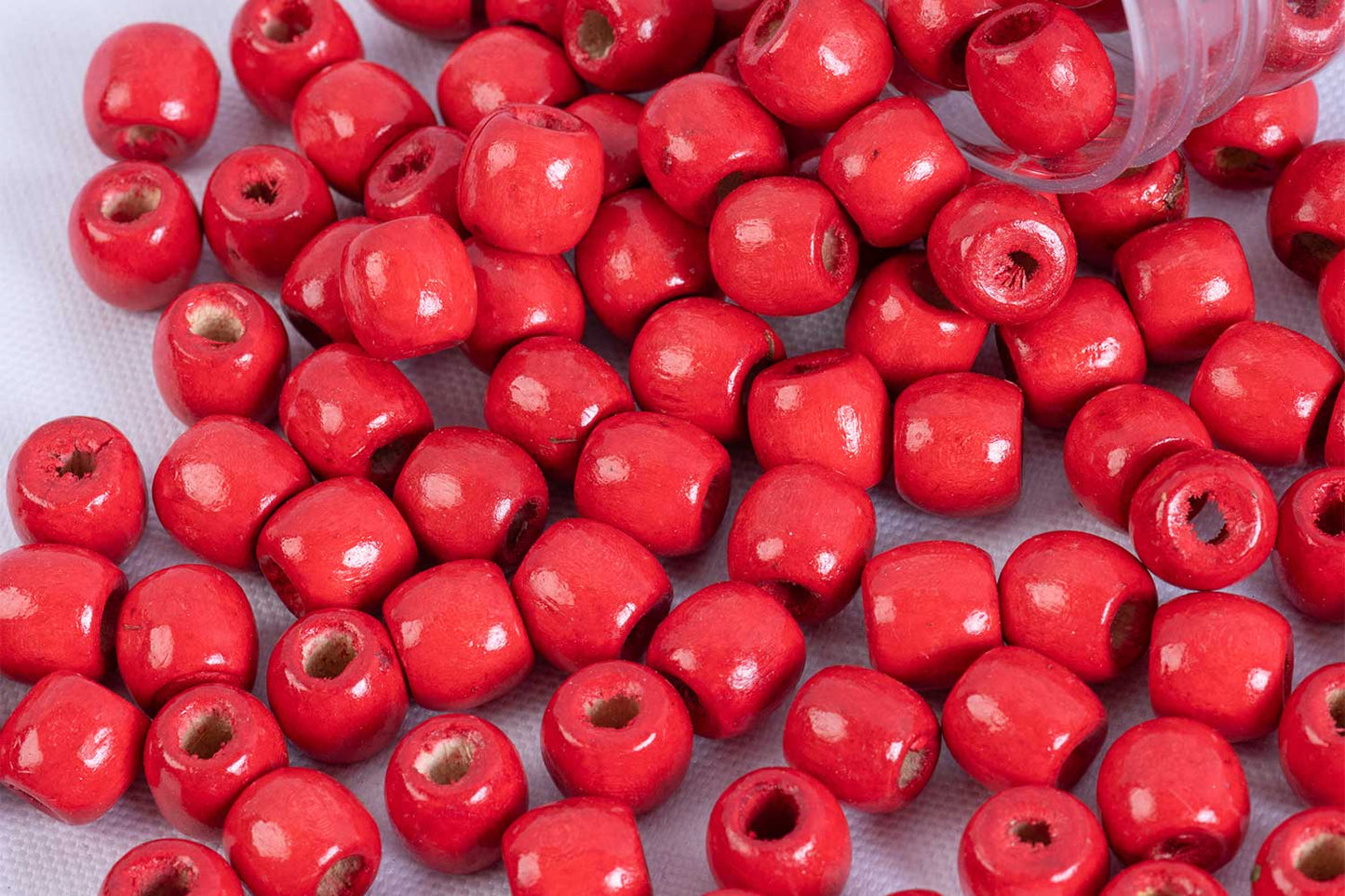 Red Color Wooden Beads Package of 100 Grams package of 100 gm