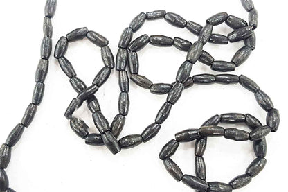 Black Color Oval Shape Wooden Beads Package of 5 Strings (1 String=95 Beads Approx.)