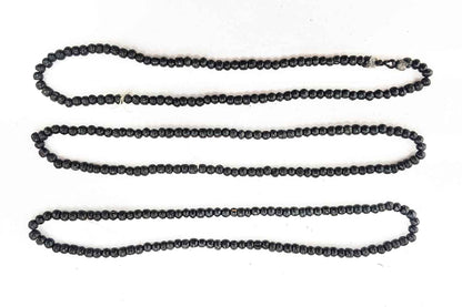Black Round Shape Wooden Beads Package of 10 Strings (1 String=150 Beads Approx.)