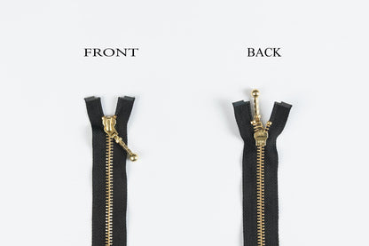 Black Color Ykk 30 inches Metal Zip with golden chain