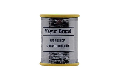 Mohan Shoppe Flat Badla (Metallic Yarn) Thread for Embroidery Work, Beading, Jewlery Making and Crafts, 1 Roll