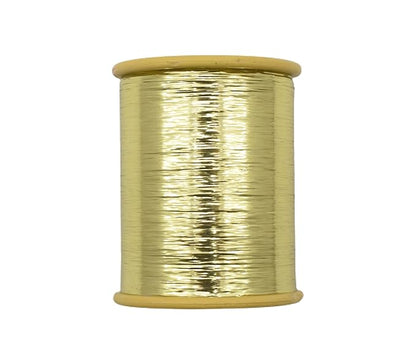 Mohan Shoppe Flat Badla (Metallic Yarn) Thread for Embroidery Work, Beading, Jewlery Making and Crafts, 1 Roll