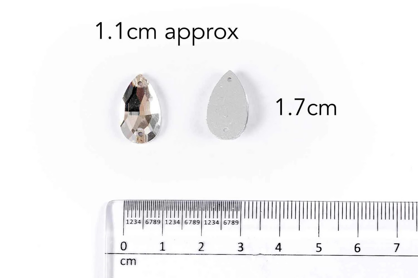 Mohan Shoppe Silver Leaf/Drop Glass Stone Package of 100 Pieces