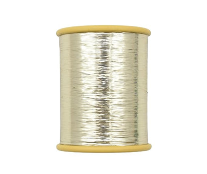 Mohan Shoppe Flat Badla (Metallic Yarn) Thread for Embroidery Work, Beading, Jewlery Making and Crafts, 1 Roll